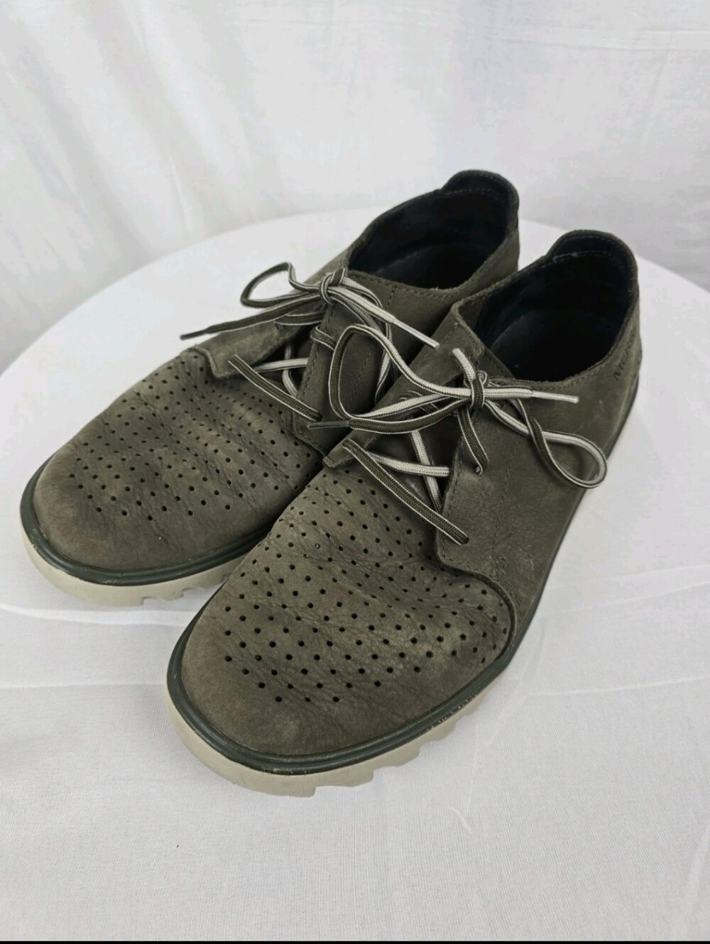 Merrell Men's Olive Green Downtown Lace Suede Performance Shoe Sz 9